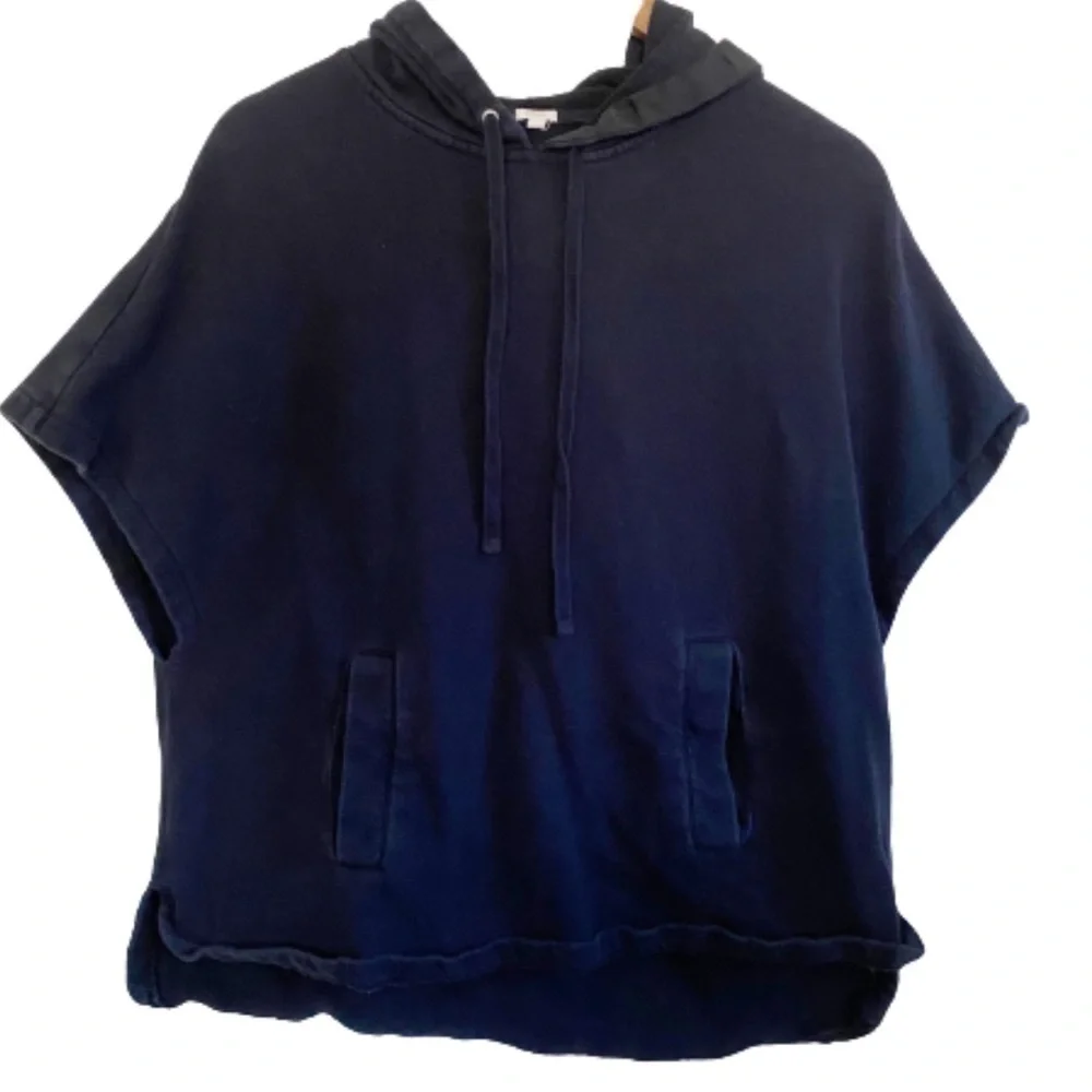 J. Crew Wool Blend Short Sleeve Hoodie Sweatshirt